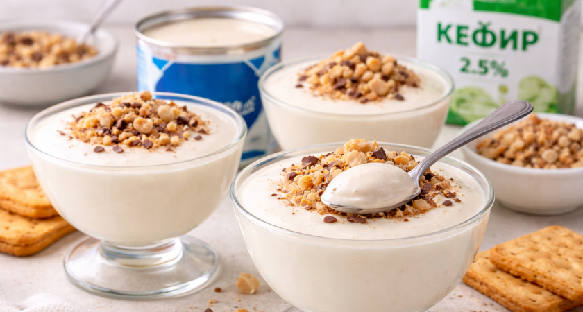 Наливаю кефир в сгущенку, давно забытый рецепт из 90-х: стоит копейки, а вкус просто незабываем - идеально к чаю