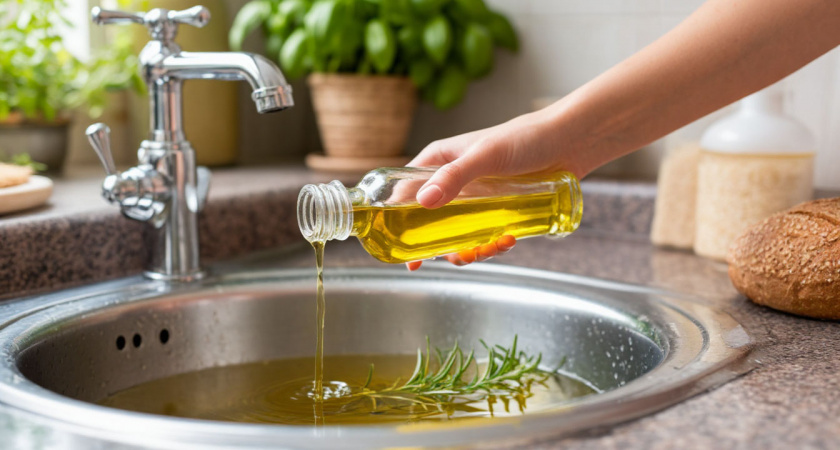 Уходя из дома, всегда заливаю подсолнечное масло в раковину - подруга дала интересный совет