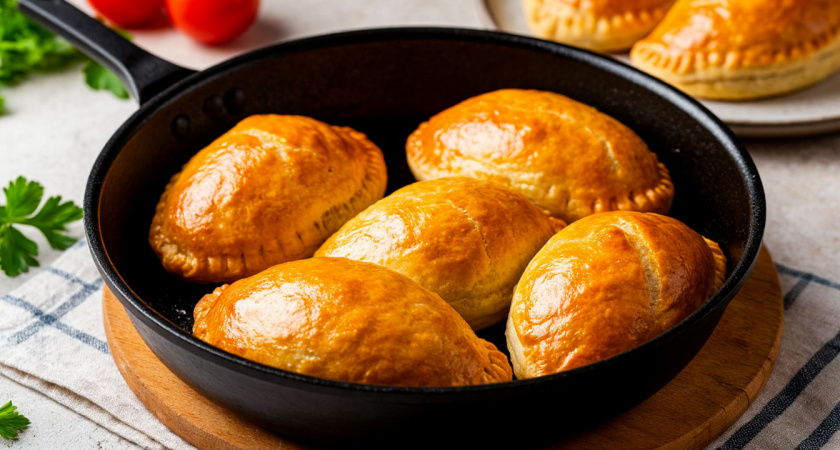 Замешиваю и сразу пеку: пока закипает чайник, у меня на столе гора пирожков - даже руки мукой не пачкаю