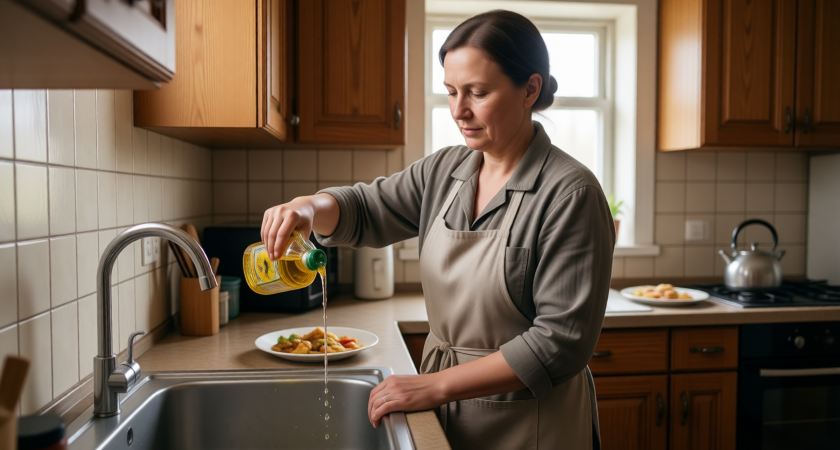 Уходя из дома, всегда заливаю подсолнечное масло в раковину – подруга дала интересный совет