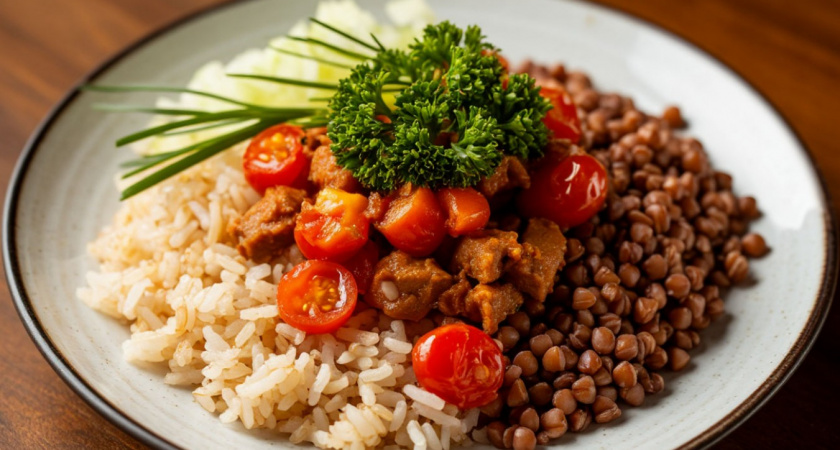 Беру стакан гречки и стакан риса - на выходе получаю вкуснейший гарнир: картошка и макароны в пролете