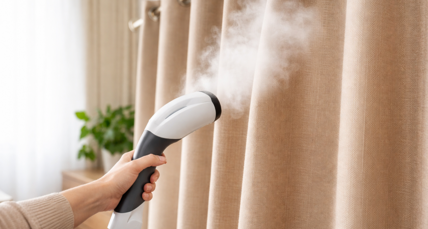 Уже 6 лет не стираю шторы и не снимаю их: чищу прямо на карнизе за 10 минут - эффект как в химчистки