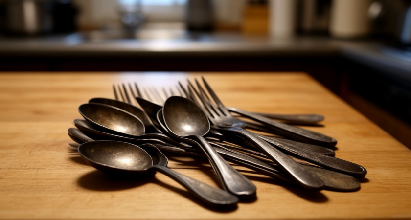Почистила потемневшие ложки и вилки за 2 минуты - и как в зеркало можно глядеться