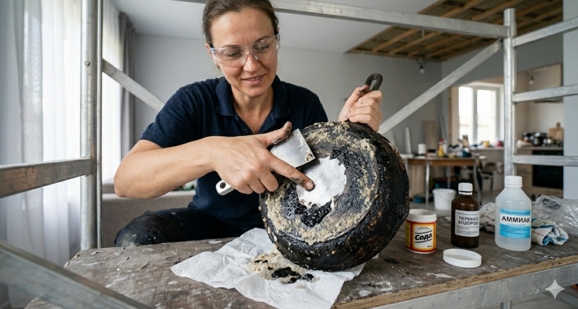 Нагар счищаю пальцем: отмыла все сковородки в доме - берите на заметку  