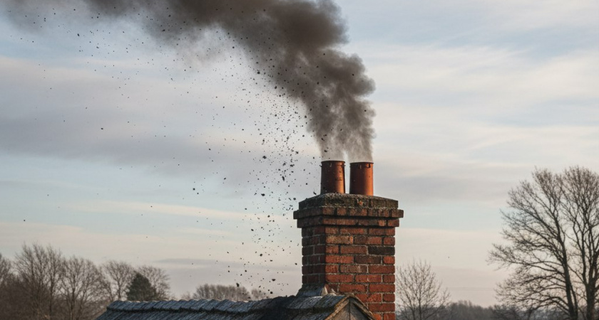 Забрасываю это в печь - сажа сама вылетает со свистом, тяга будет мощной без затрат