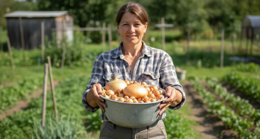 Готовлю лук-севок заранее по схеме моей бабушки. Никогда нет гнили и стрелок, головки одна к одной