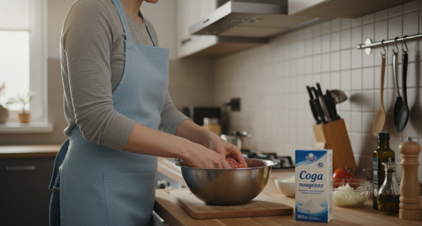 Оказывается, соду добавляют не только в выпечку, но и в фарш: она делает котлеты сочнее, нежнее и вкуснее