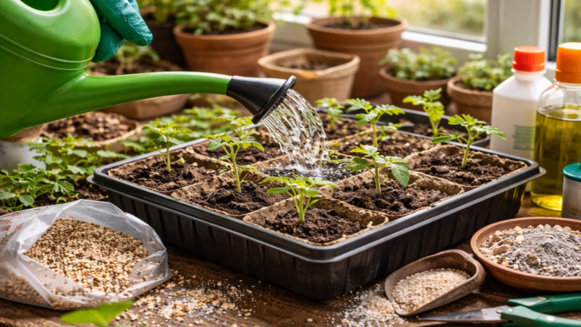 Рассада вытягивается и слабеет: шесть подкормок и семь агрономических приёмов для остановки роста вверх