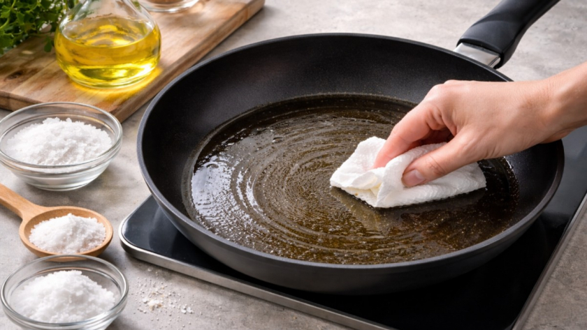 Еда пригорает к сковороде – это не повод покупать новую: три ингредиента с кухни восстанавливают антипригарный слой