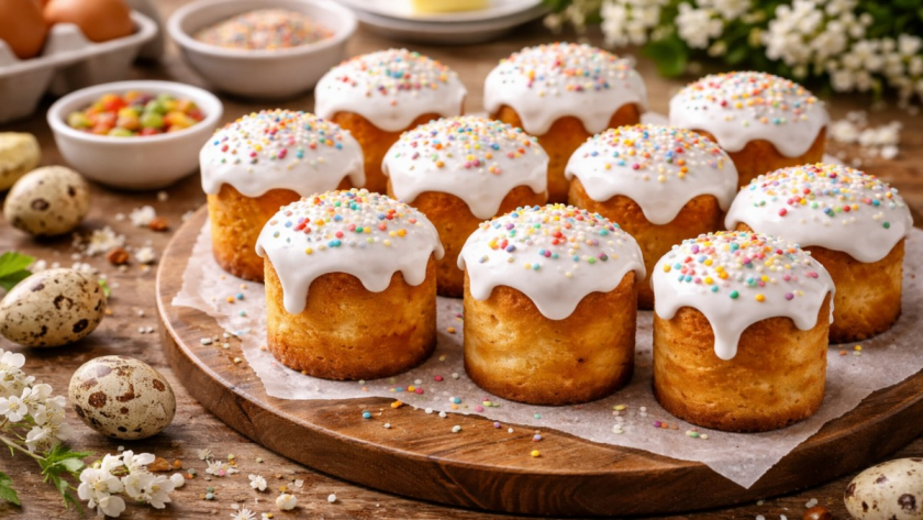Мини-куличи за тридцать минут: рецепт без дрожжей и опары – с первого раза пышные и не оседают
