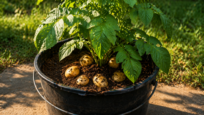 Я вырастила картошку в обычном ведре и сама не поверила результату: делюсь способом без грядок и огорода
