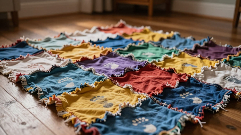 Даже маленькие обрезки не пропадут: как сплести коврик-косичку из старых футболок и сделать коврик на сетке без шитья