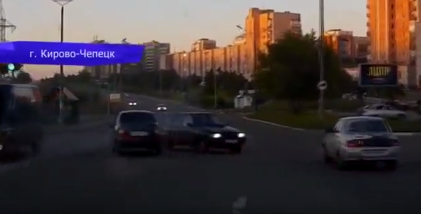 Видео с опасными маневрами водителей Чепецка показали по телевидению