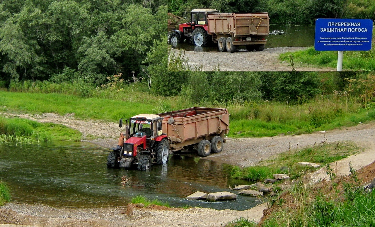 В Чепецком районе водитель решил вымыть трактор в реке