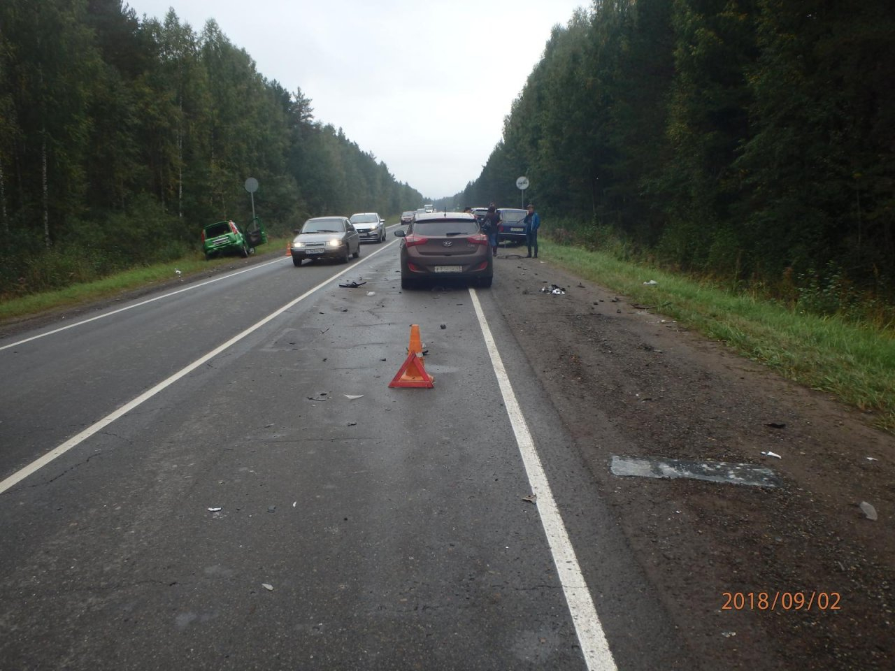 В Кирово-Чепецком районе на трассе произошло тройное ДТП