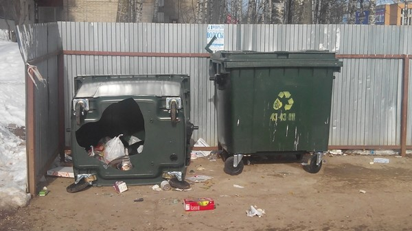 На жалобу про сломанный контейнер в Чепецке отреагировало правительство области