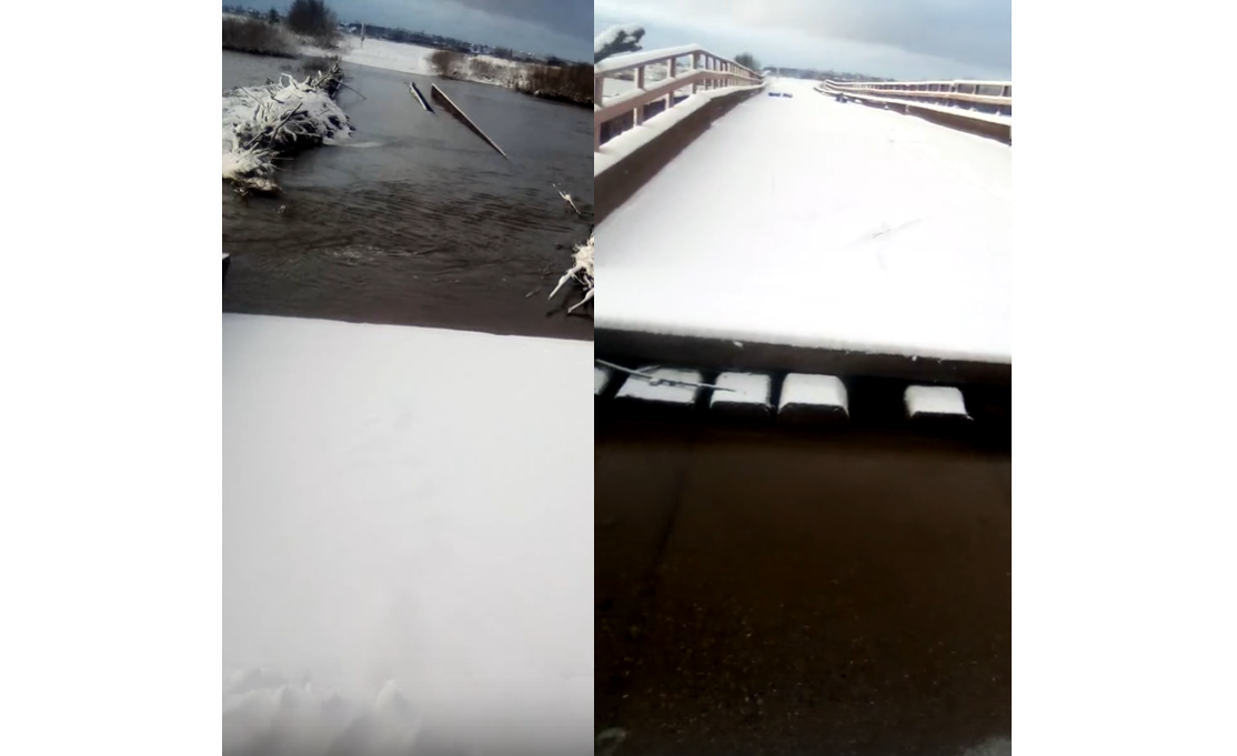 Из-за потопа крепления моста в Каринторф повреждены
