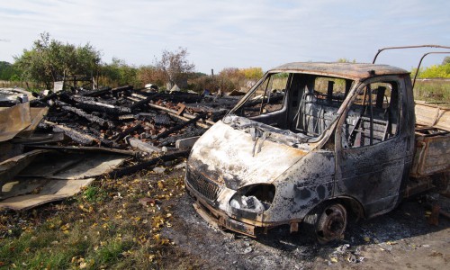 Ночью в Чепецке сгорел автомобиль