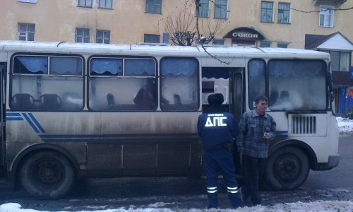 В Кирово-Чепецке загорелся автобус с полным салоном пассажиров