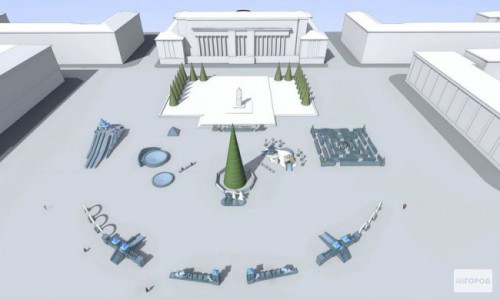 К Новому году на Театралке появится светодиодный шар и тройная горка