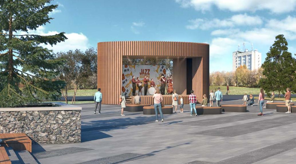 Амфитеатр, два экрана и много зелени: что появится в сквере «Река времени»