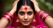 Тайна красной точки: зачем индианки ставят ее на лбу