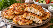 Ни мясорубки, ни липкого фарша на руках: курицу режу ножом — получаются румяные оладушки с сочной серединкой