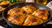 Курица получается сочной и с янтарной корочкой: добавляю 1 копеечную специю вместо майонеза и сложных маринадов