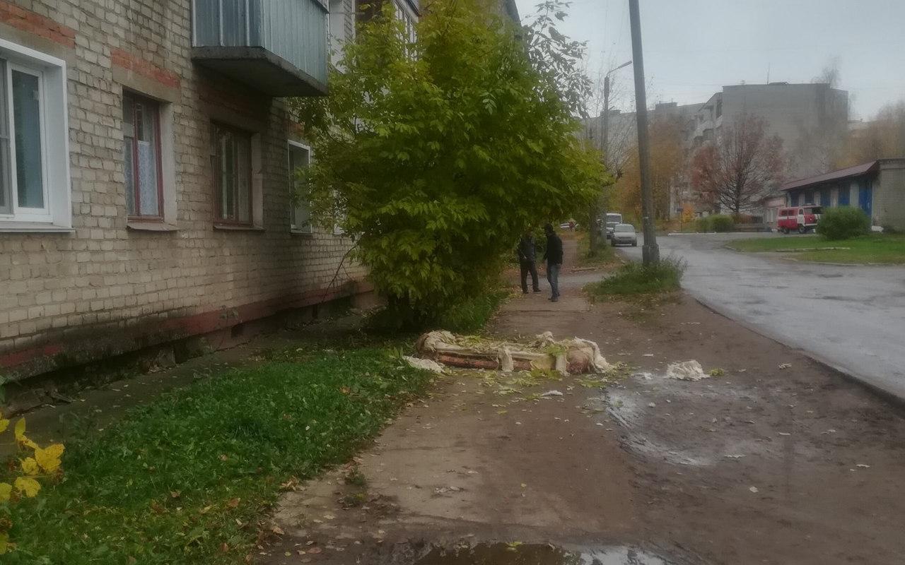 В Чепецке из окна квартиры выкинули диван