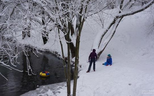 В Кирове ребенок чуть не угодил в пруд, катаясь на ватрушке