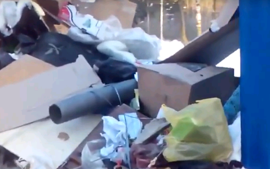 На Сосновой жители выкидывают мусор у контейнера, который закрыт на замок