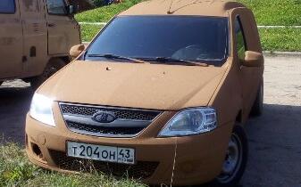 Чепчане фотографируют облитую грязью «Ладу»