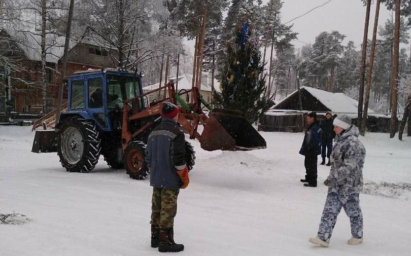 В Каринторфе поставили елку с человеческий рост