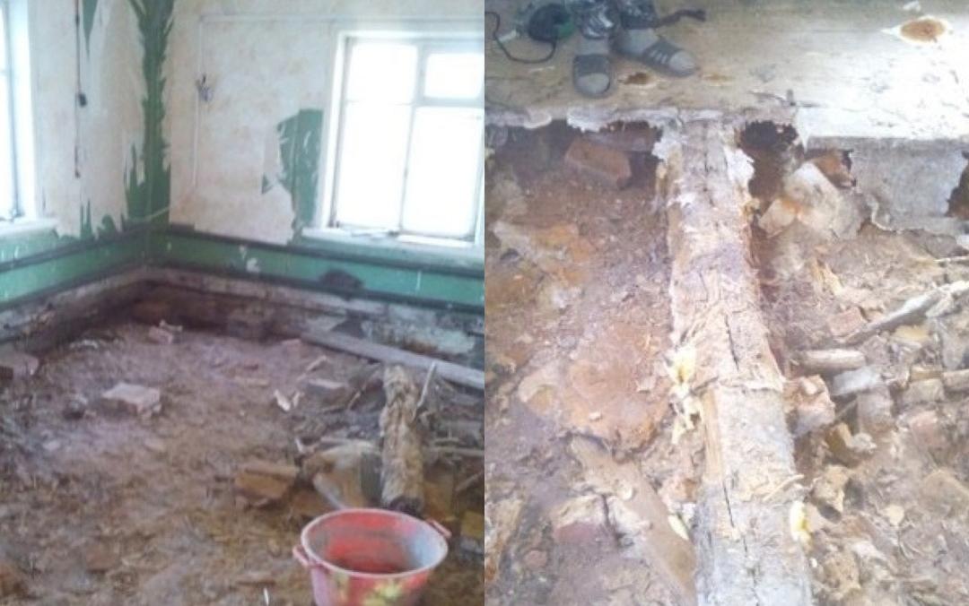 После капремонта в доме в селе Фатеево провалился пол в четырех квартирах