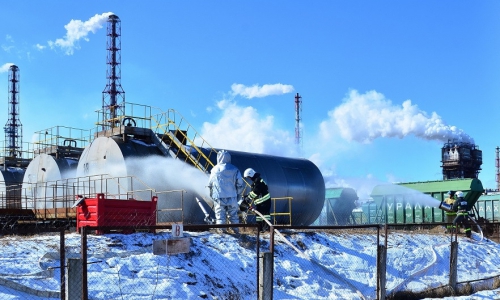 На Заводе Минеральных Удобрений прошли пожарные учения