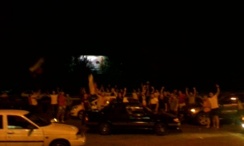 Чепчане полночи отмечали победу сборной России (видео)