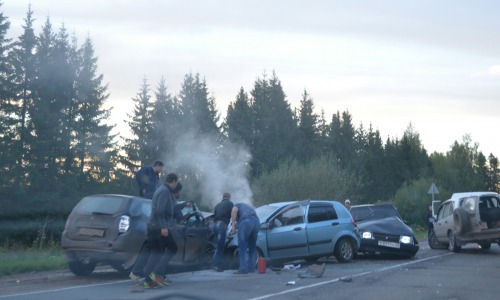 Массовое ДТП в Кстинино: на трассе столкнулись сразу четыре автомобиля