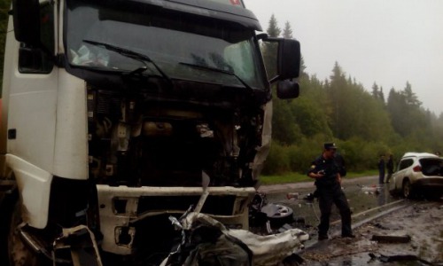 В Кирово-Чепецком районе столкнулись грузовик и «BMW»: водитель легковушки в коме, его 15-летняя дочь погибла