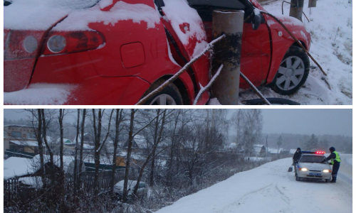 В Кирово-Чепецком районе «Форд» улетел в кювет и врезался в дерево, а «Шевроле» снес дорожное ограждение