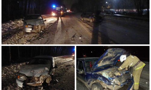 В Кирово-Чепецке две «Лады Самары» столкнулись лоб в лоб