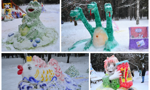 В Кирово-Чепецке  появился снежный Змей Горыныч