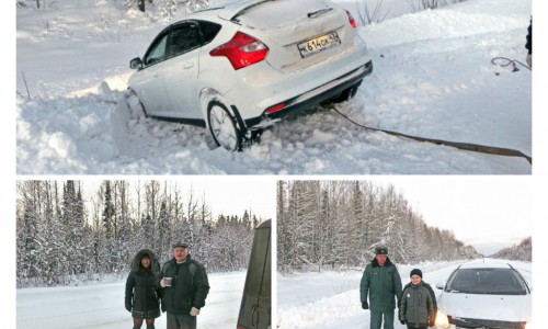 В Кировской области спасли семью, которая в 30-градусный мороз застряла в снегу на трассе