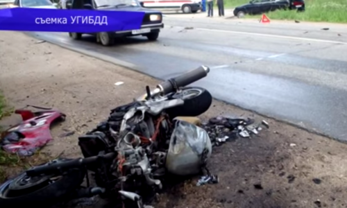 ДТП с погибшим мотоциклистом в Кирово-Чепецке: кадры съемки ГИБДД