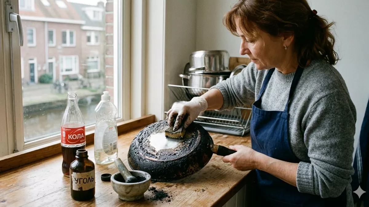 Смешала уголь с колой - и глазам не поверила: такой чистой посуду никогда не видела