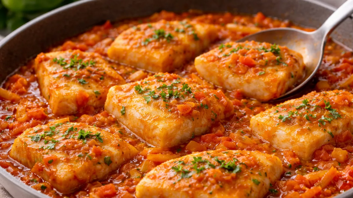 Рыба, которая буквально тает во рту: тушу её в простом соусе — и получается невероятно нежно