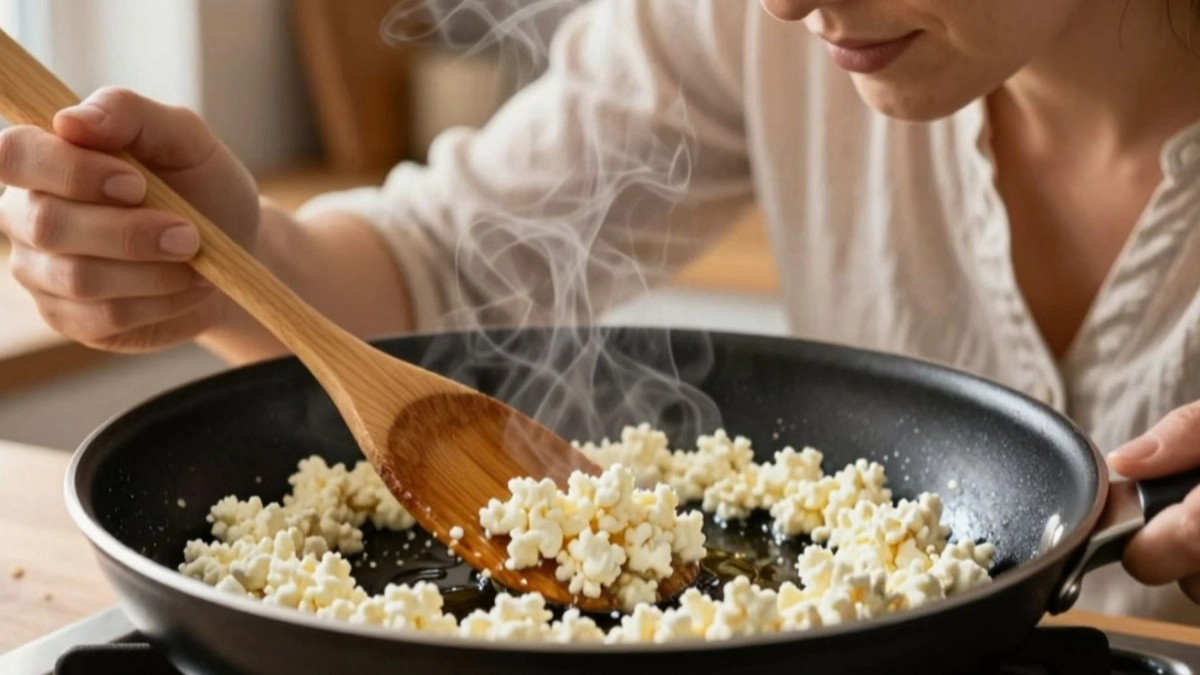 Обжарила творог на сковороде - и получила вкуснейший завтрак: делов-то на 10 минут, вкус - отменный