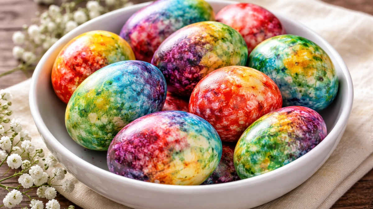 Никакой луковой шелухи и наклеек: эти пасхальные яйца выглядят как ручная роспись, а делаются за 5 минут