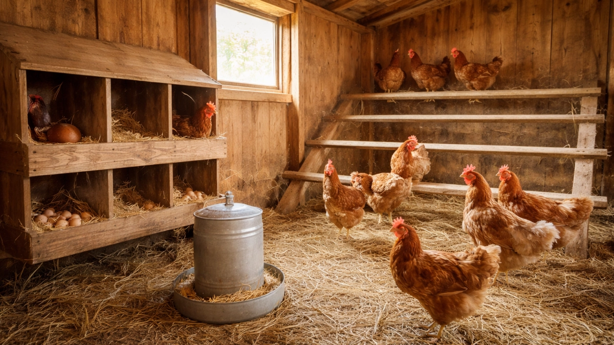 Запах в сарае с несушками больше не проблема: нашла способ убрать его без хлорки и химии