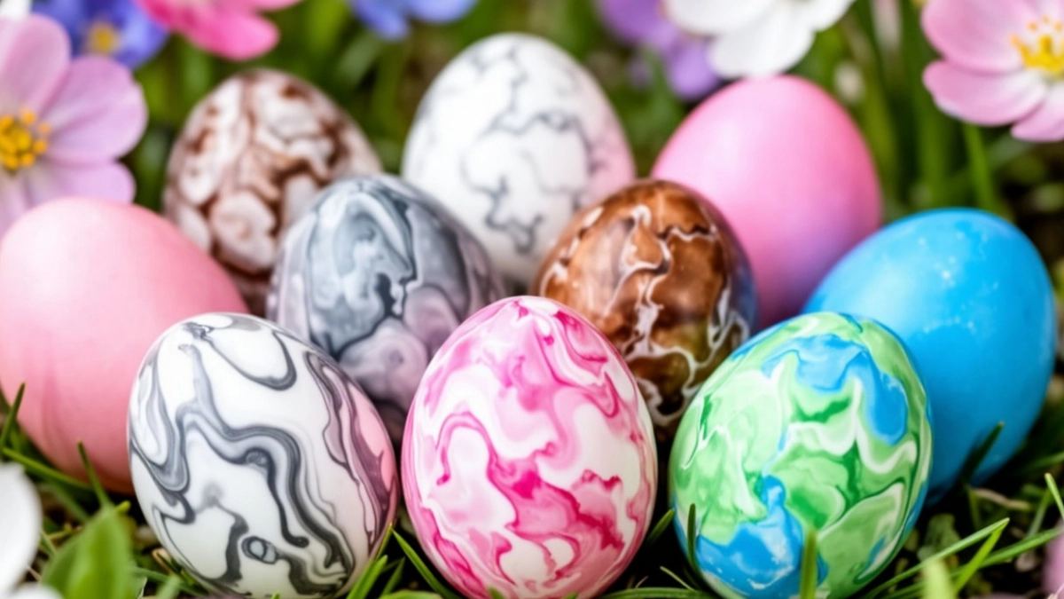 Зеленка и куркума больше не в почете - вот как крашу яйца на Пасху: получаю космический мраморный узор