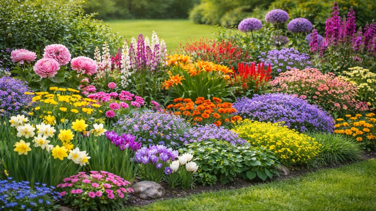 Непрерывно цветущая клумба с весны до осени: какие многолетники выбрать и как их расположить по сезонам
